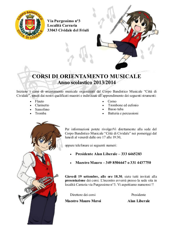 clicca per ingrandire Locandina Corsi